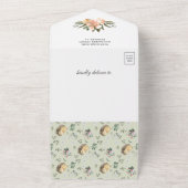 ウッドランド素朴かわいいハリネズミ赤ちゃんシャワー オールインワン招待状 (外側)