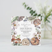 ウッドランド素朴かわいい森林動物の赤ちゃんシャワー 招待状 (スタンド正面)