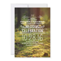 ウッドランド素朴な屋外結婚式招待状