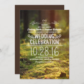 ウッドランド素朴な屋外結婚式招待状 招待状 (正面/裏面)
