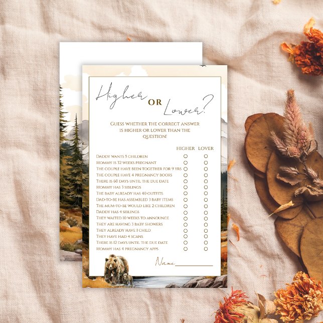 ウッドランド素朴の上下の赤ちゃんシャワーゲーム (クリエイターアップロード済み)