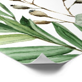 ウッドランド素朴の緑の動物の赤ちゃんシャワー ポスター (角)