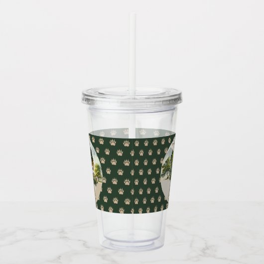 ウッドランド素朴アドベンチャーが少年の赤ちゃんシャワーを待つ アクリルタンブラー (右)