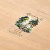 ウッドランド素朴アドベンチャーが少年の赤ちゃんシャワーを待つ アクリル招待状 (レイダウン)