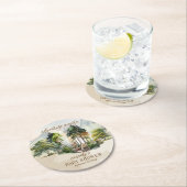 ウッドランド素朴アドベンチャーが少年の赤ちゃんシャワーを待つ ラウンドペーパーコースター (インサイチュ)