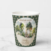 ウッドランド素朴アドベンチャーが少年の赤ちゃんシャワーを待つ 紙コップ (裏面)