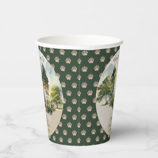 ウッドランド素朴アドベンチャーが少年の赤ちゃんシャワーを待つ 紙コップ (右)