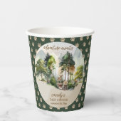 ウッドランド素朴アドベンチャーが少年の赤ちゃんシャワーを待つ 紙コップ (正面)