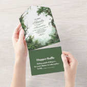 ウッドランド素朴アドベンチャーベビーシャワー オールインワン招待状 (貼ってはがせる)