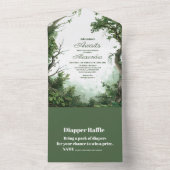 ウッドランド素朴アドベンチャーベビーシャワー オールインワン招待状 (内側)