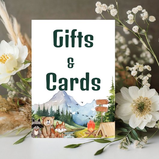 ウッドランド素朴アニマルズギフト&カード誕生日 台座サイン