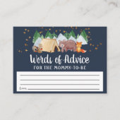 ウッドランド素朴アニマルズナイトアドバイス赤ちゃんシャワー エンクロージャーカード (正面)