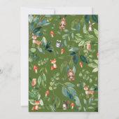 ウッドランド素朴アニマルズベビーシャワーニュートラルボーイ 招待状 (裏面)