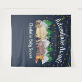 ウッドランド素朴アニマルズベビーシャワー タペストリー (正面(横))