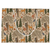 ウッドランド素朴アニマルズボーイベビーシャワー ラージペーパーバッグ (裏面)