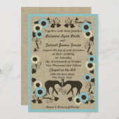 ウッドランド素朴ア結婚シカ 招待状 (正面/裏面)