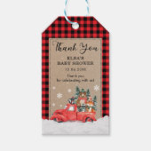 ウッドランド素朴ウィンターワンダーランドベビー動物 ギフトタグ (正面)