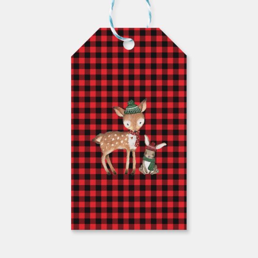 ウッドランド素朴ウィンターワンダーランドベビー動物 ギフトタグ (裏面)