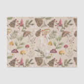 ウッドランド素朴ウォーターカラーの木こりのキノコ林 薄葉紙 (正面)