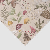 ウッドランド素朴ウォーターカラーの木こりのキノコ林 薄葉紙 (詳細)