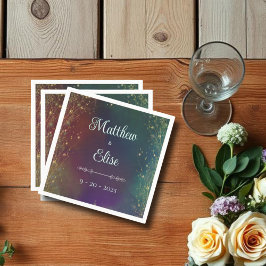 ウッドランド素朴エンチャント・フォレ結婚スト スタンダードカクテルナプキン