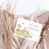 ウッドランド素朴カンガルー赤ちゃんシャワーおむつラッフル エンクロージャーカード