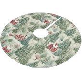 ウッドランド素朴カントリークリスマスかわいい居心地 ブラッシュドポリエステルツリースカート (アングル)