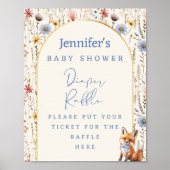 ウッドランド素朴キツネおむつラッフルサイン ポスター (正面)