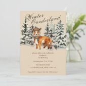 ウッドランド素朴キツネウィンターオネダーランド 招待状 (スタンド正面)