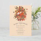 ウッドランド素朴キツネキューブベイビーシャワー散水 招待状 (スタンド正面)