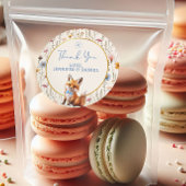 ウッドランド素朴キツネサンキューベイビーシャワー ラウンドシール