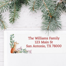 ウッドランド素朴キツネホリデー差出人住所 ラベル