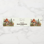 ウッドランド素朴キノコ赤ちゃんシャワー ペットボトルラベル (シングルラベル)