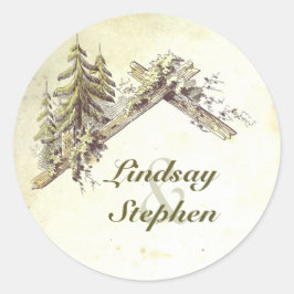 ウッドランド素朴キャビン結婚ズ ラウンドシール