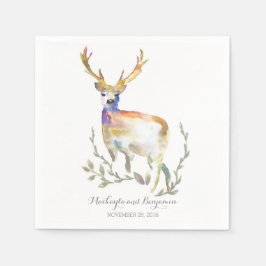 ウッドランド素朴シカ スタンダードカクテルナプキン