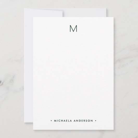 ウッドランド素朴ディアモノグラム&名前文房具 ノートカード (正面)