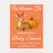 ウッドランド素朴ディアー&カボチャ秋ベビーシャワー アクリルサイン (正面)