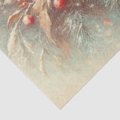 ウッドランド素朴デコページのクリスマス深紅色 薄葉紙 (詳細)