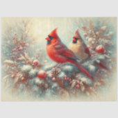 ウッドランド素朴デコページのクリスマス深紅色 薄葉紙 (正面)