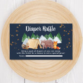 ウッドランド素朴ナイトおむつラッフルベビーシャワー エンクロージャーカード