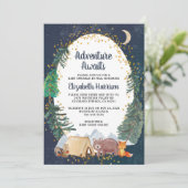 ウッドランド素朴ナイトスカイベビー散策バイメール 招待状 (スタンド正面)