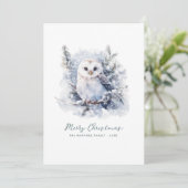 ウッドランド素朴パインフクロウのメリークリスマス シーズンカード (スタンド正面)