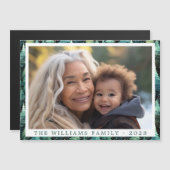 ウッドランド素朴ファミリークリスマスフォトマグネット (正面/裏面)