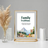 ウッドランド素朴ファミリー伝統ベビーシャワーのサイン ポスター