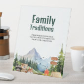 ウッドランド素朴ファミリー伝統ベビーシャワーのサイン 台座サイン (インサイチュ)