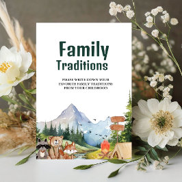 ウッドランド素朴ファミリー伝統ベビーシャワーのサイン 台座サイン