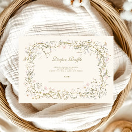 ウッドランド素朴ファーンベイビーシャワーディパーラッフル エンクロージャーカード