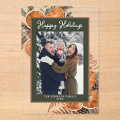 ウッドランド素朴フォトクリスマスホリデーカード アクリル招待状 (正面)