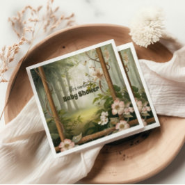 ウッドランド素朴フォレストの赤ちゃんシャワー スタンダードカクテルナプキン