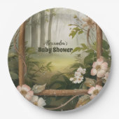 ウッドランド素朴フォレストの赤ちゃんシャワー ペーパープレート (正面)